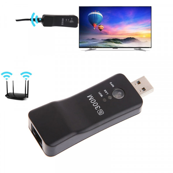 Wired LAN to Wireless Wi-Fi Adapter for Game Console Smart TV Computer  Printer