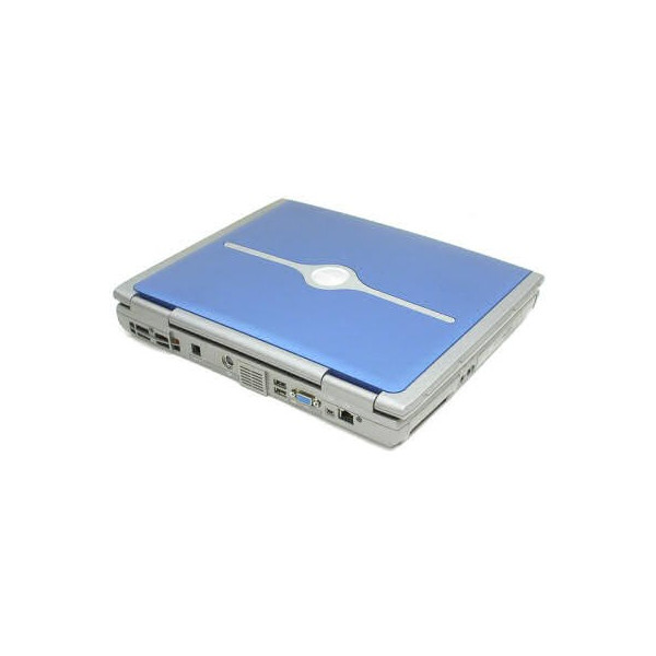 Dell inspiron 5100 bargain priced blue and silver laptop with 2.5 gigahertz  cpu, 512 megabytes memory and 15 inch screen