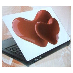 Red love hearts laptop protective cover skin